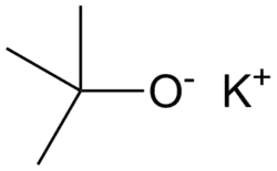 Structuurformule van kalium-tert-butoxide