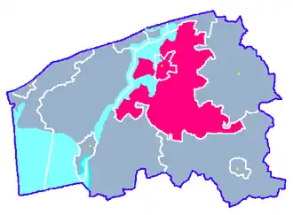 Ligging van de gemeente binnen de powiat