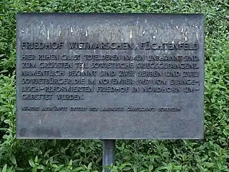 Herdenkingsplaquette begraafplaats Wietmarschen