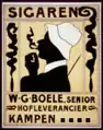 Reclameplaat van sigarenfabriek W.G. Boele senior, hofleverancier