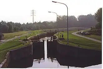 Kampenhout-Sas, een van de vijf sluizencomplexen van het kanaal Leuven-Dijle