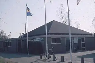 Het clubgebouw in de jaren 1990