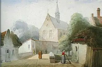 De Kapucijnenkerk aan 't Zand in 1850.