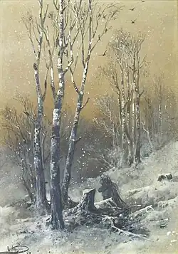 Sprokkelhout verzamelen in de winter, 1888