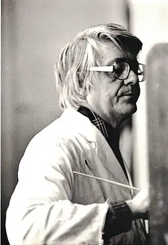 Karel Mechiels in atelier