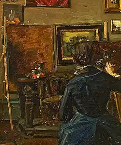 Anna Ancher aan de ezel