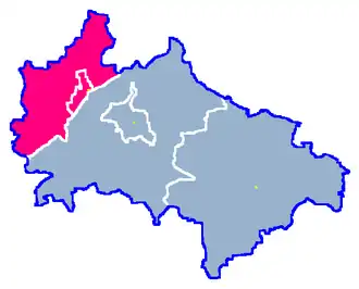 Ligging van de gemeente binnen de powiat