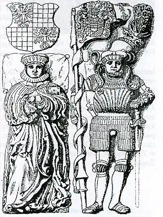 Het graf van hertog Karel I van Münsterberg-Oels en zijn echtgenote.