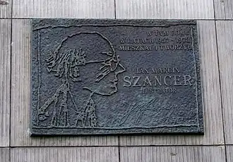 Gedenksteen aan Szancer in Warshau