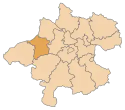 Ligging van het district Ried im Innkreis in de deelstaat Opper-Oostenrijk