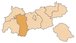 Locatie van het district Imst