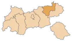 Locatie van het district Kufstein