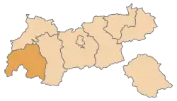 Locatie van het district Landeck