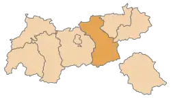 Locatie van het district Schwaz