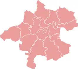 Onderverdeling in steden en districten van Opper-Oostenrijk