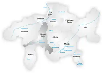 District Hinterrhein in het kanton Graubünden