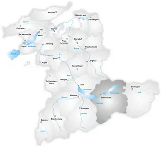Het district Interlaken in het kanton Bern