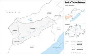 Kaart van Val-de-Travers