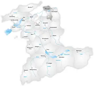 Het district Wangen in het kanton Bern