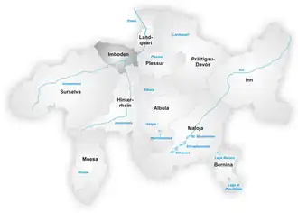 Het district Imboden in het kanton Graubünden