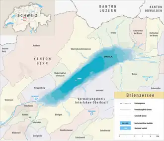 Kaart van Meer van Brienz Brienzersee