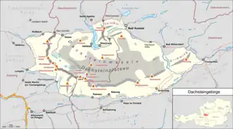 Kaart van Dachsteinmassief