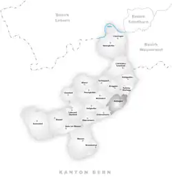 Kaart van de voormalige gemeente