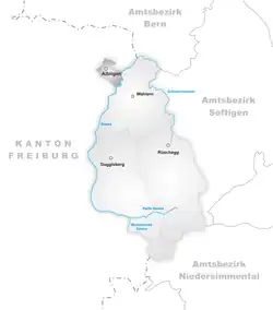 Kaart van de voormalige gemeente