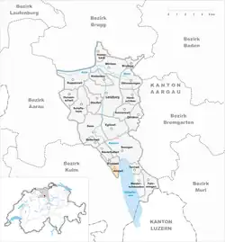 Kaart van de gemeente in 1898