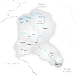 Kaart van de voormalige gemeente