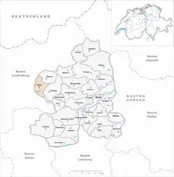 Kaart van de voormalige gemeente