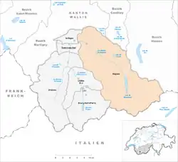 Kaart van de voormalige gemeente