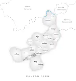 Kaart van de voormalige gemeente