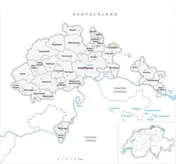 Kaart van de voormalige gemeente