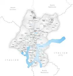 Kaart van de voormalige gemeente