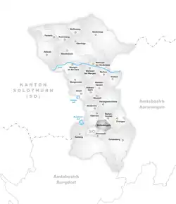 Kaart van de voormalige gemeente