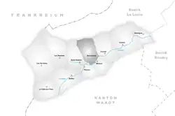 Kaart van de voormalige gemeente