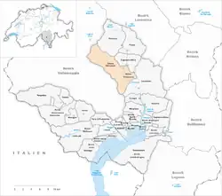 Kaart van de voormalige gemeente
