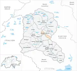 Kaart van de voormalige gemeente