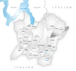 Kaart van de voormalige gemeente