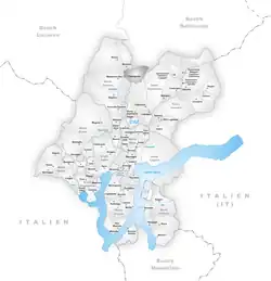 Kaart van de voormalige gemeente