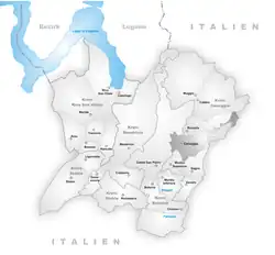 Kaart van de voormalige gemeente