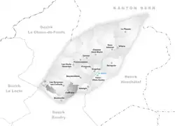 Kaart van de voormalige gemeente