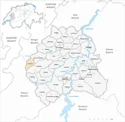 Kaart van de voormalige gemeente