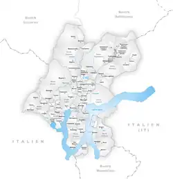 Kaart van de voormalige gemeente