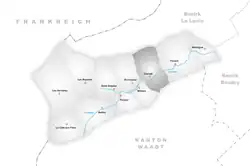 Kaart van de voormalige gemeente