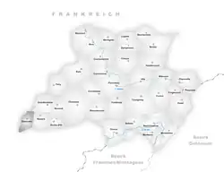 Kaart van de voormalige gemeente