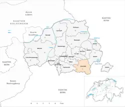 De kaart van de gemeente