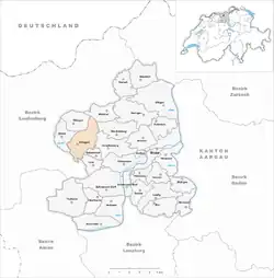 Kaart van de voormalige gemeente