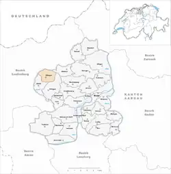 Kaart van de voormalige gemeente